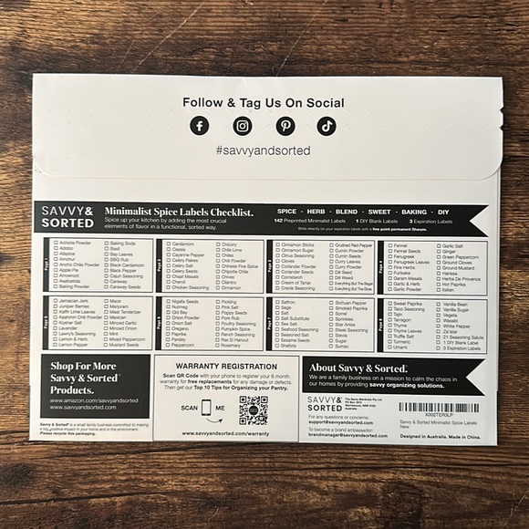 Savvy & Sorted Minimalist Spice Jar Labels, 146 count. Brand new, not opened. - Picture 2 of 2